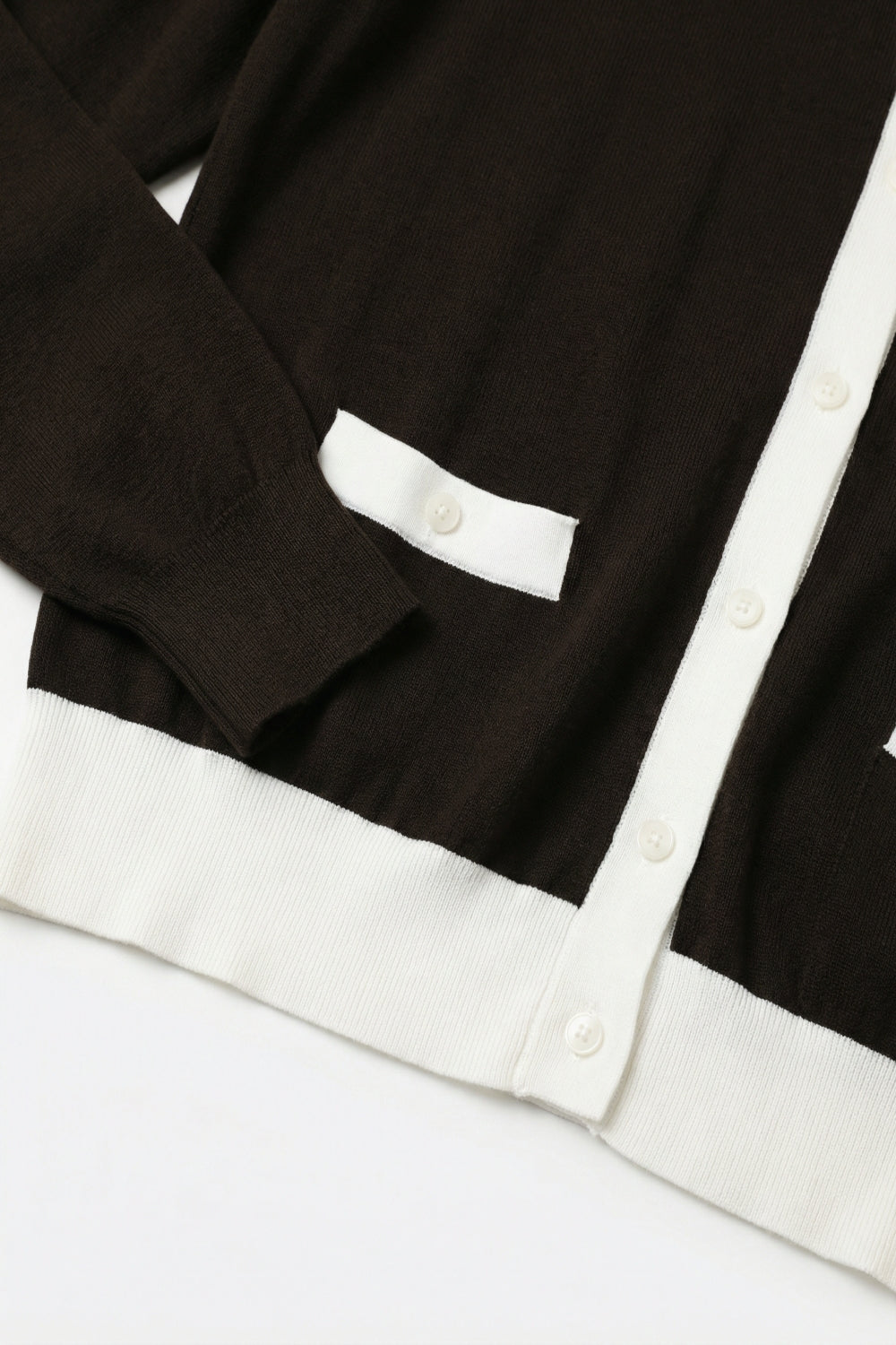 Galon Contrast Trim Cardigan
