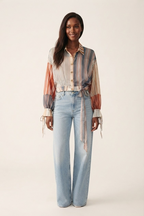 Irisé Stripe Chiffon Blouse