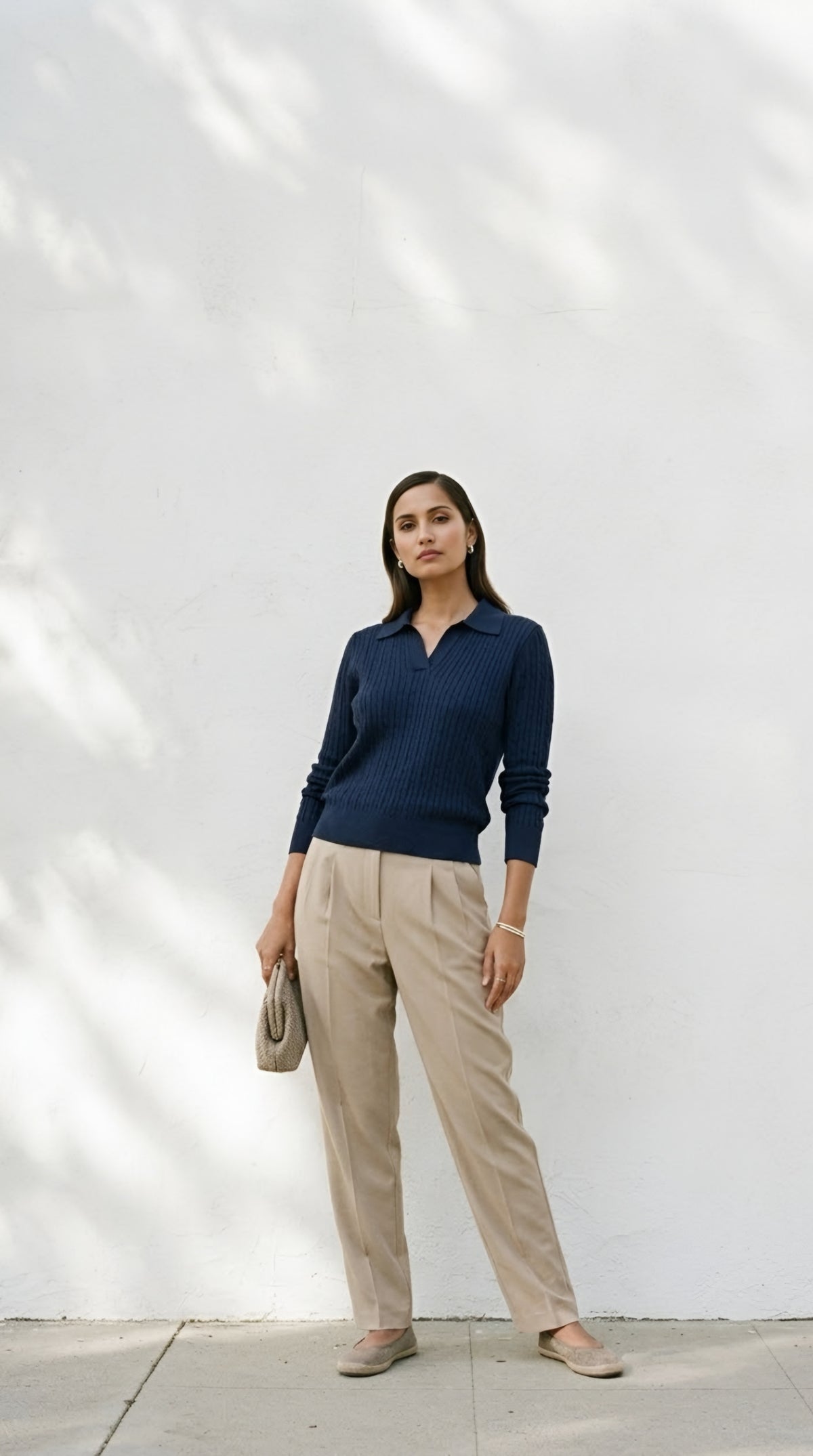 Câble Polo Knit Sweater