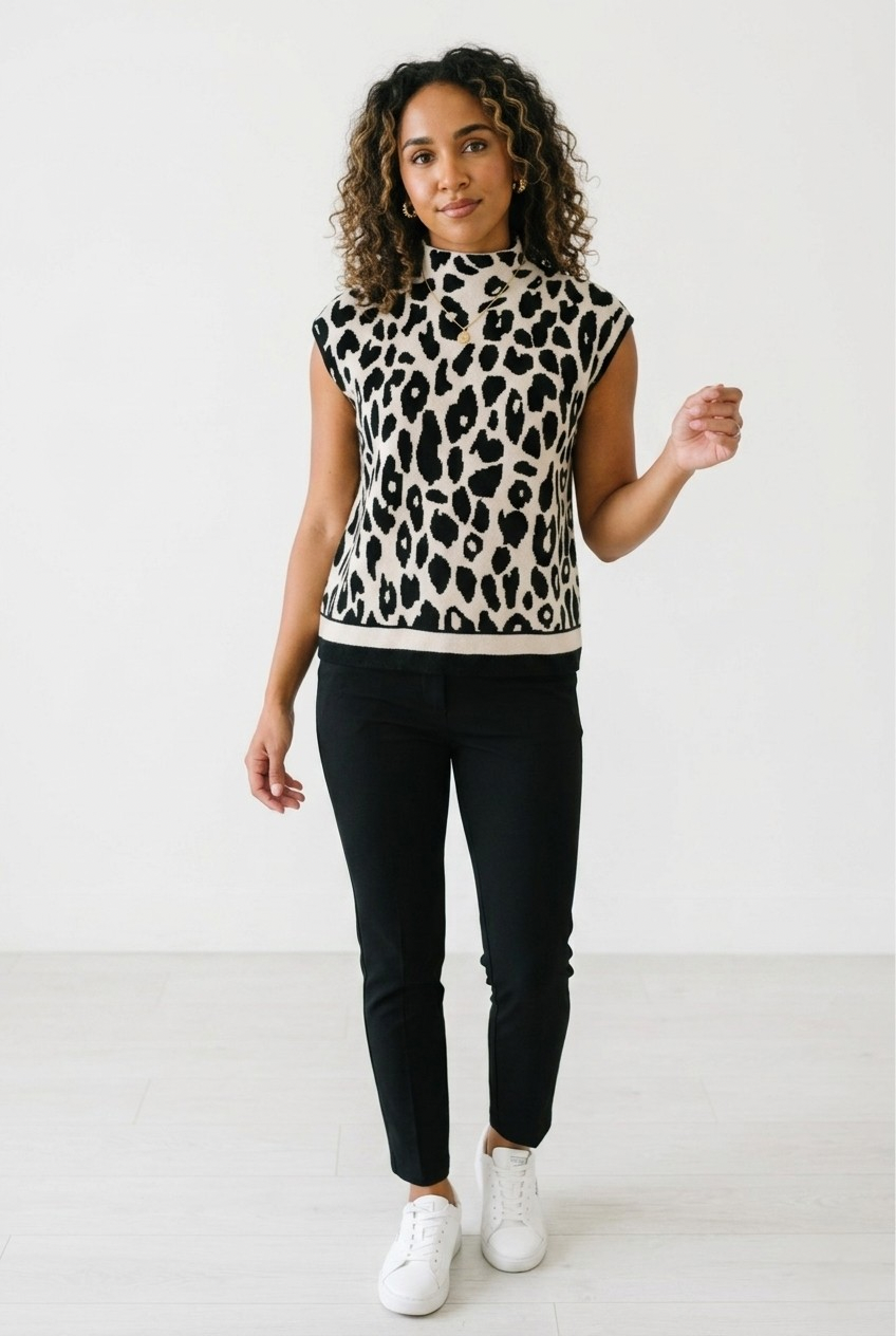 Savane Leopard Knit Blouse