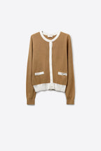 Galon Contrast Trim Cardigan