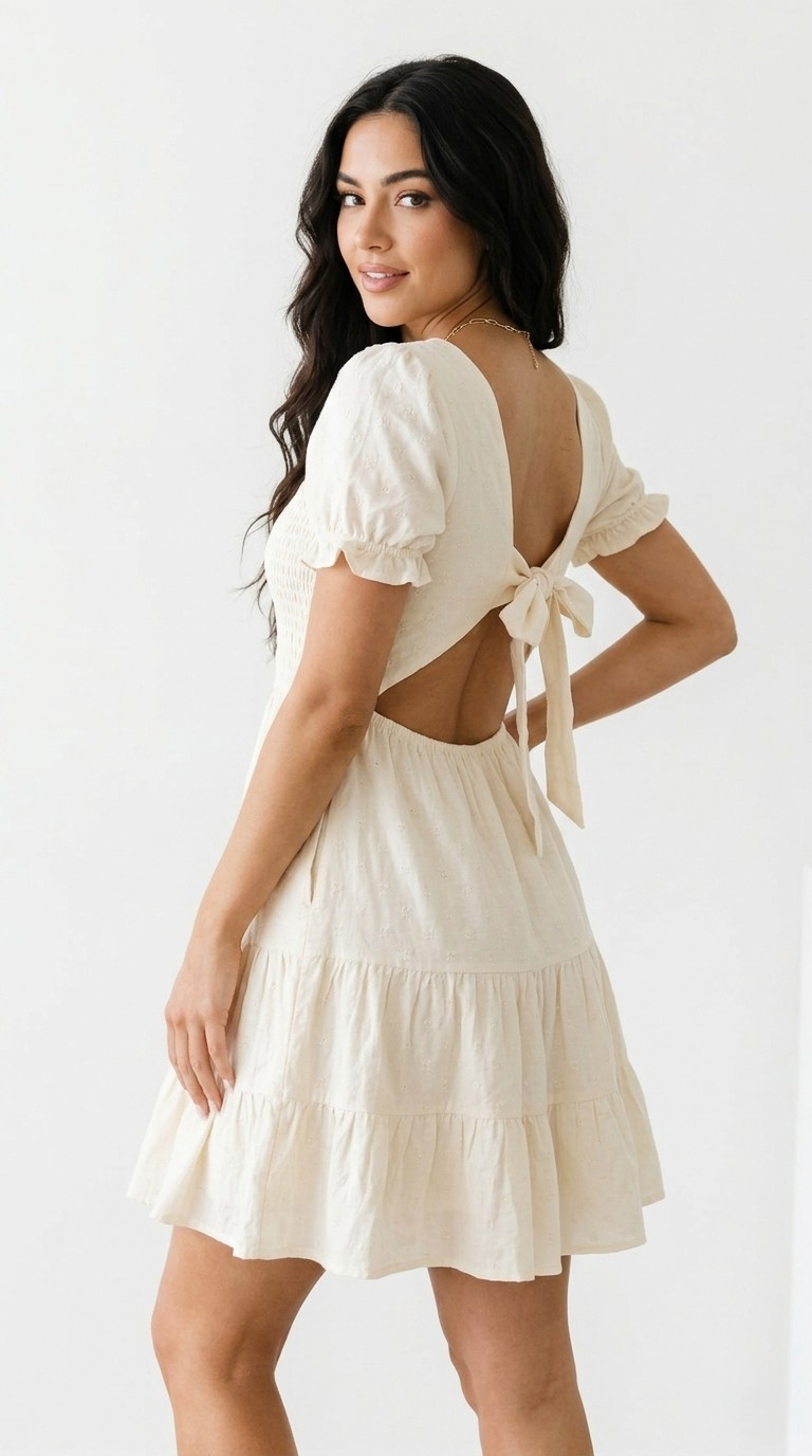 Volute Smocked Tiered Mini Dress