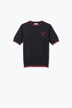 Broderie Contrast Trim Sweater