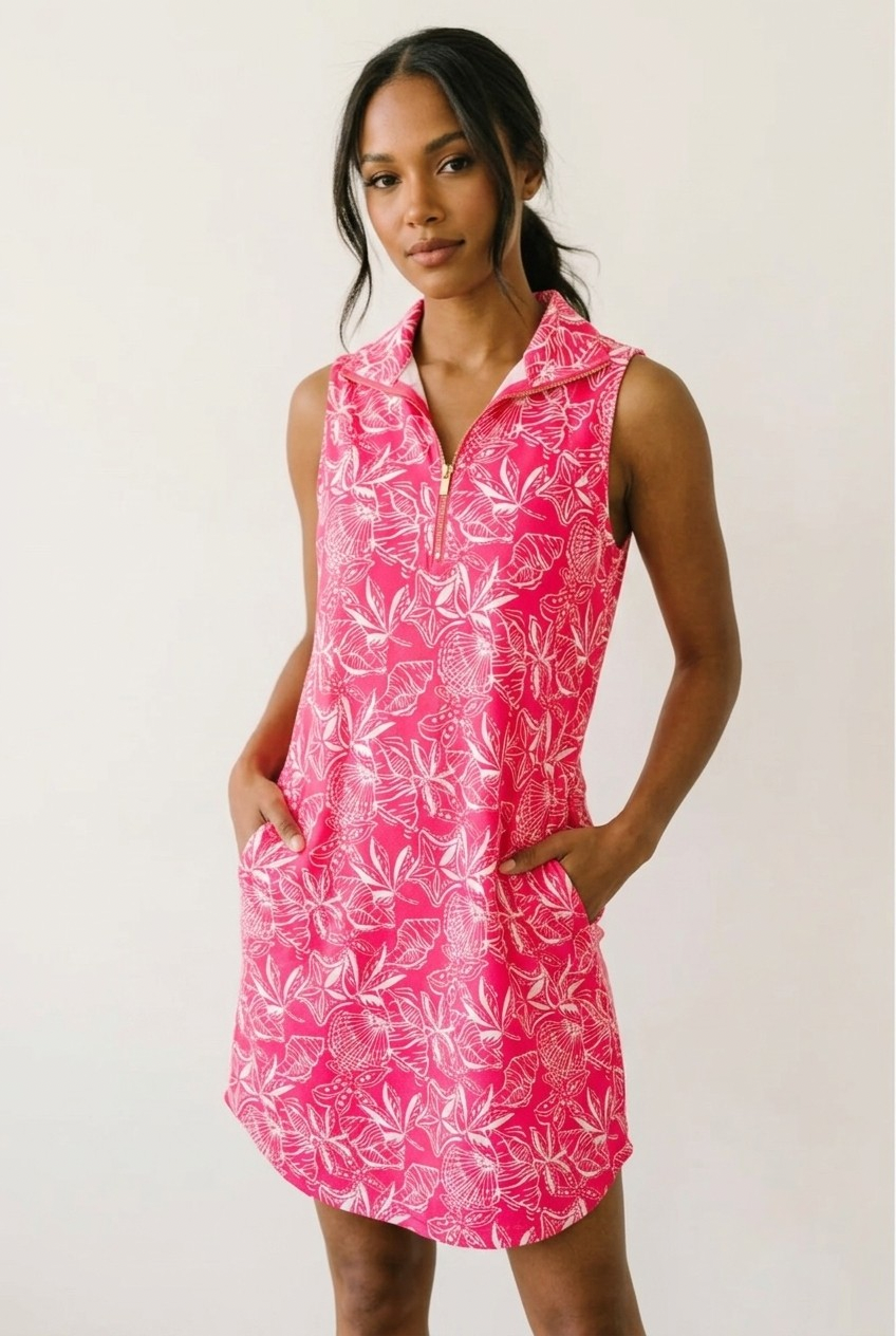 Rivage Quarter Zip Waffle Dress