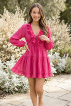 Framboise Ruffle Chiffon Mini Dress