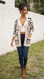 Tacheté Open Front Cardigan