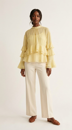 Volière Ruffle Chiffon Blouse