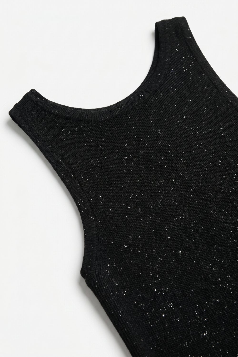 Paillette Glitter Ribbed Tank