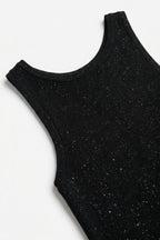 Paillette Glitter Ribbed Tank