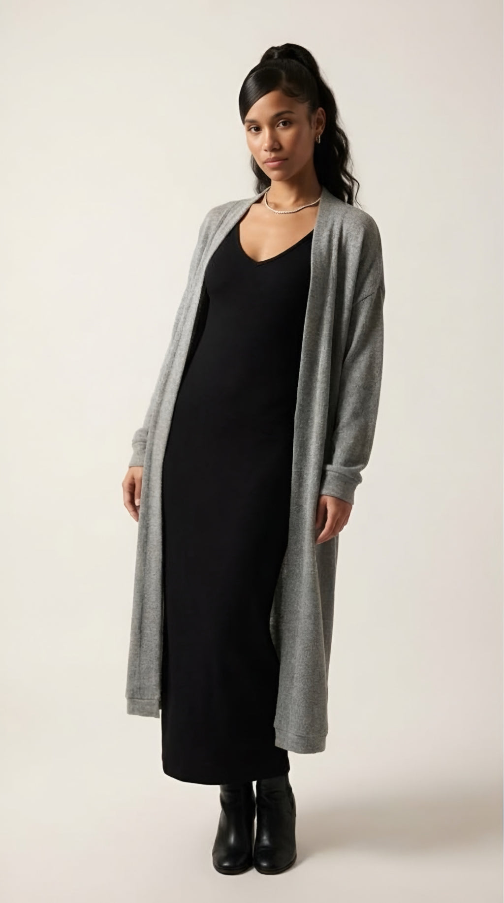 Dérivent Cardigan Ouvert — Gris Doux