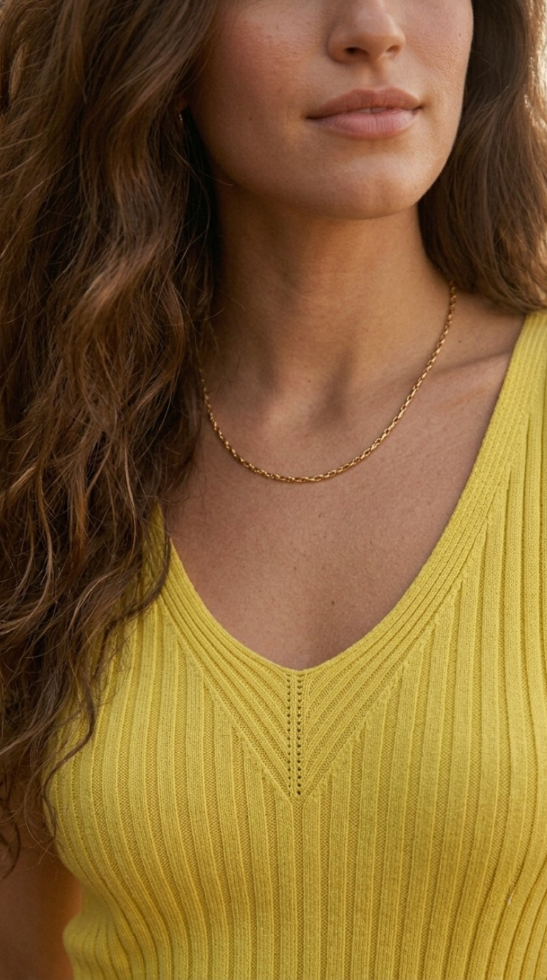 Nerveux Ribbed V-Neck Tank