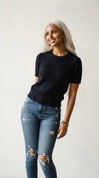 Câble Fine Knit Crew Neck