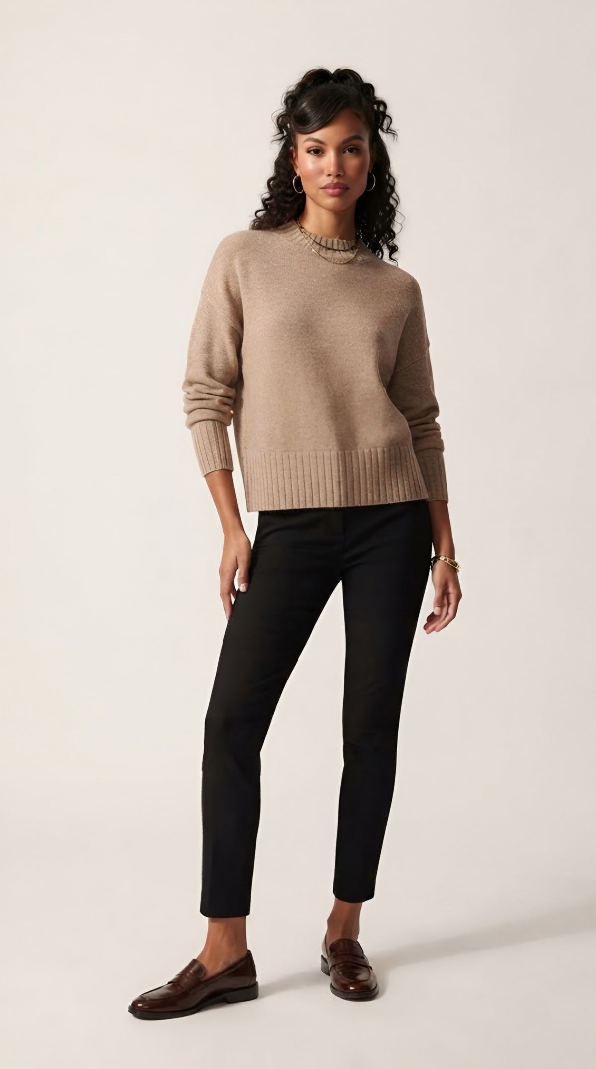 Tourelle High Collar Knit Sweater