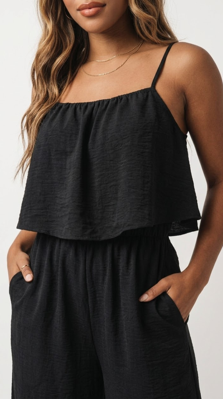 Crêpe Wide Leg Jumpsuit