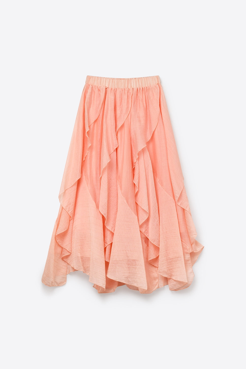 Celeste Ruffle Tiered Asymmetrical Midi Skirt