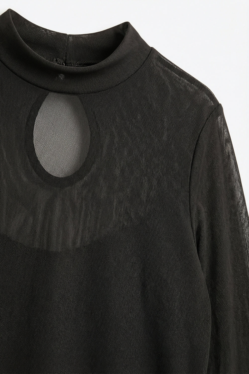 Résille Mesh Mock Neck Bodysuit