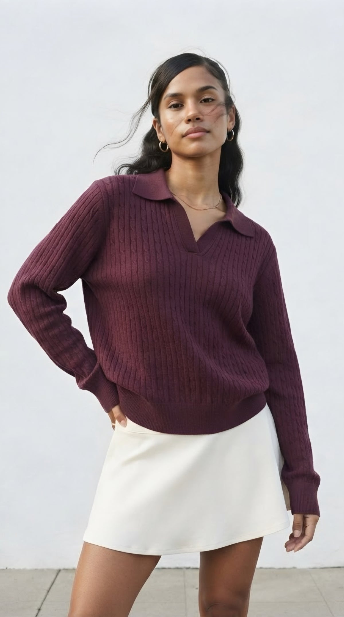 Câble Polo Knit Sweater