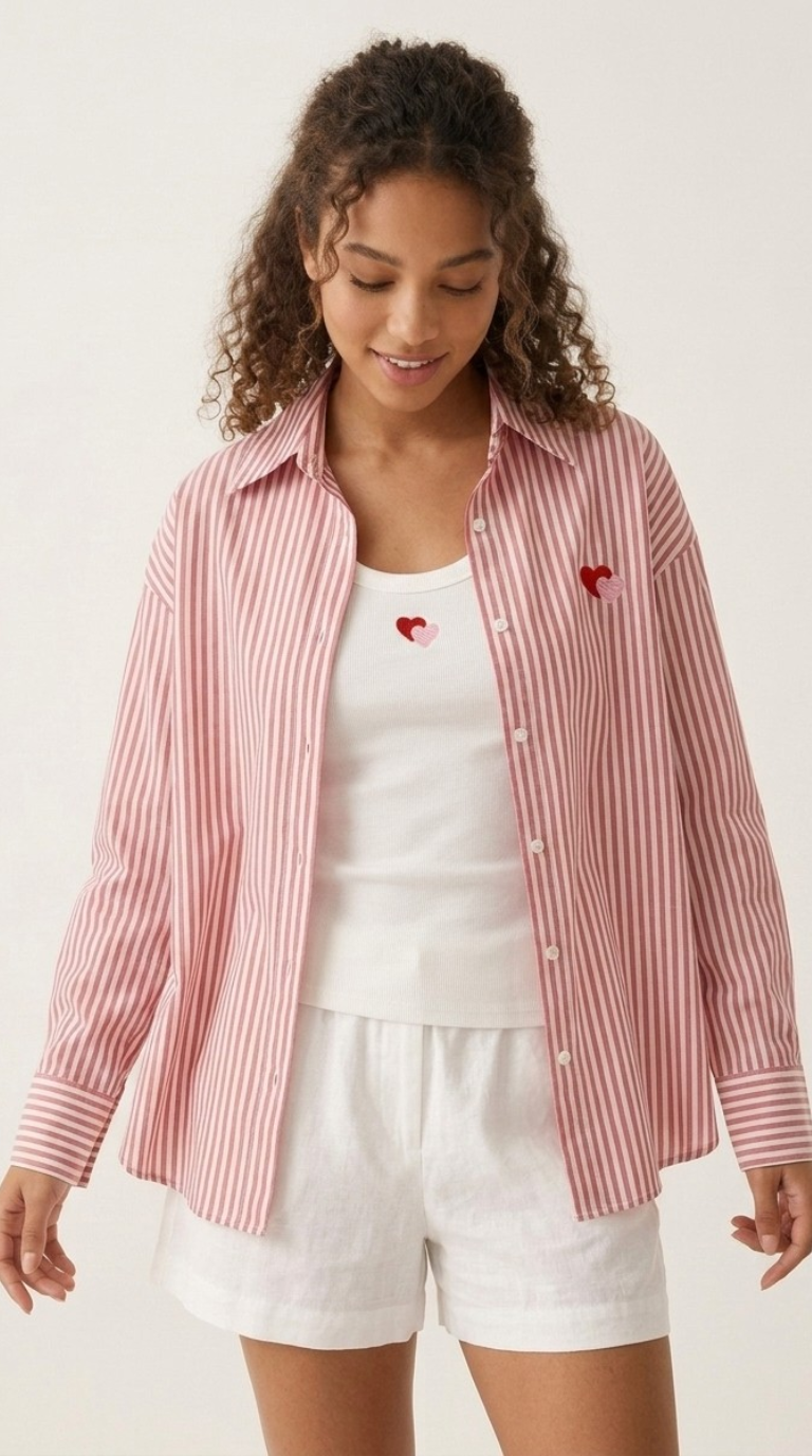 Amour Stripe Shirt & Tank Set