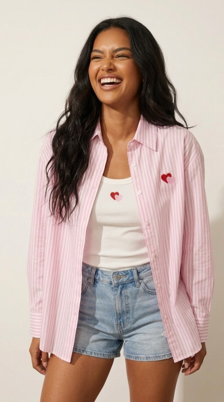 Amour Stripe Shirt & Tank Set