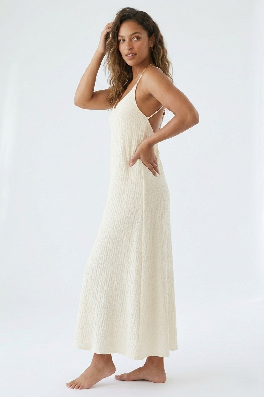 Perle Beaded Back Strap Maxi Dress
