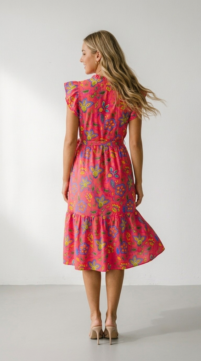 Corail Floral Tea Dress