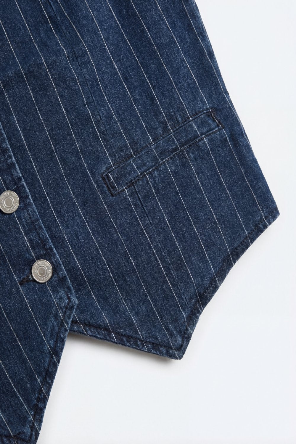 Rayure Pinstripe Denim Vest