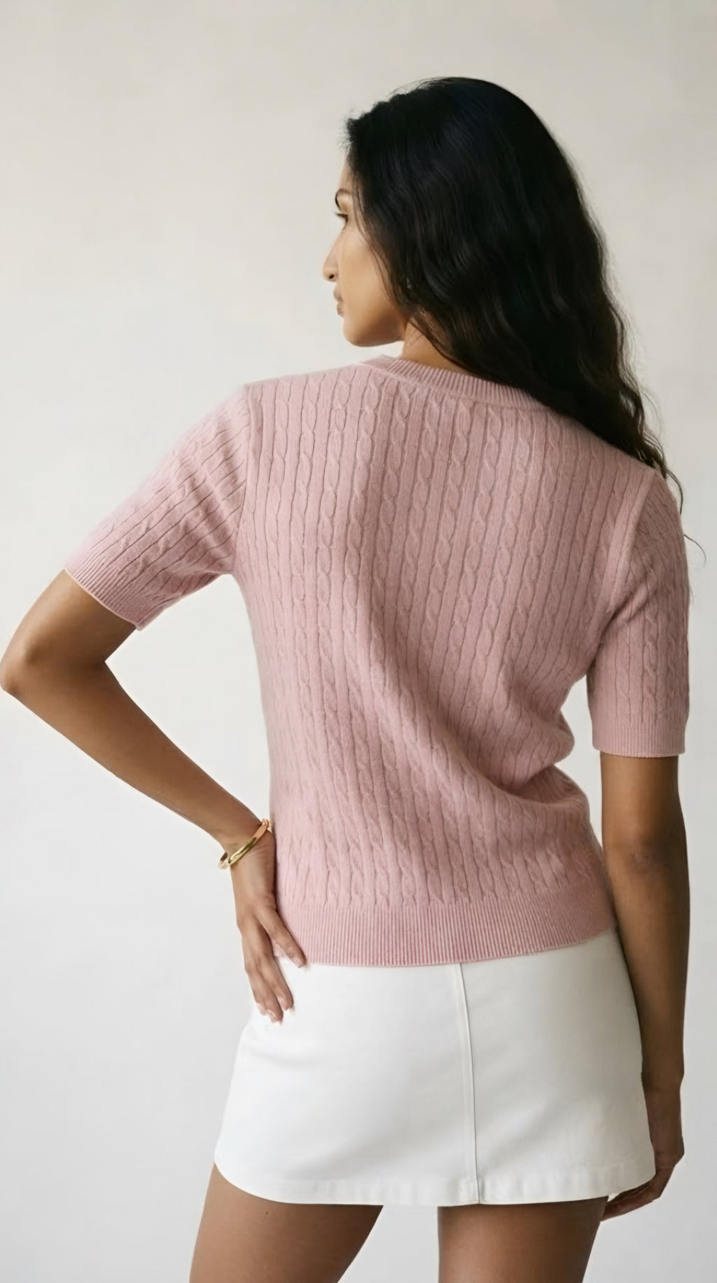 Câble Fine Knit Crew Neck