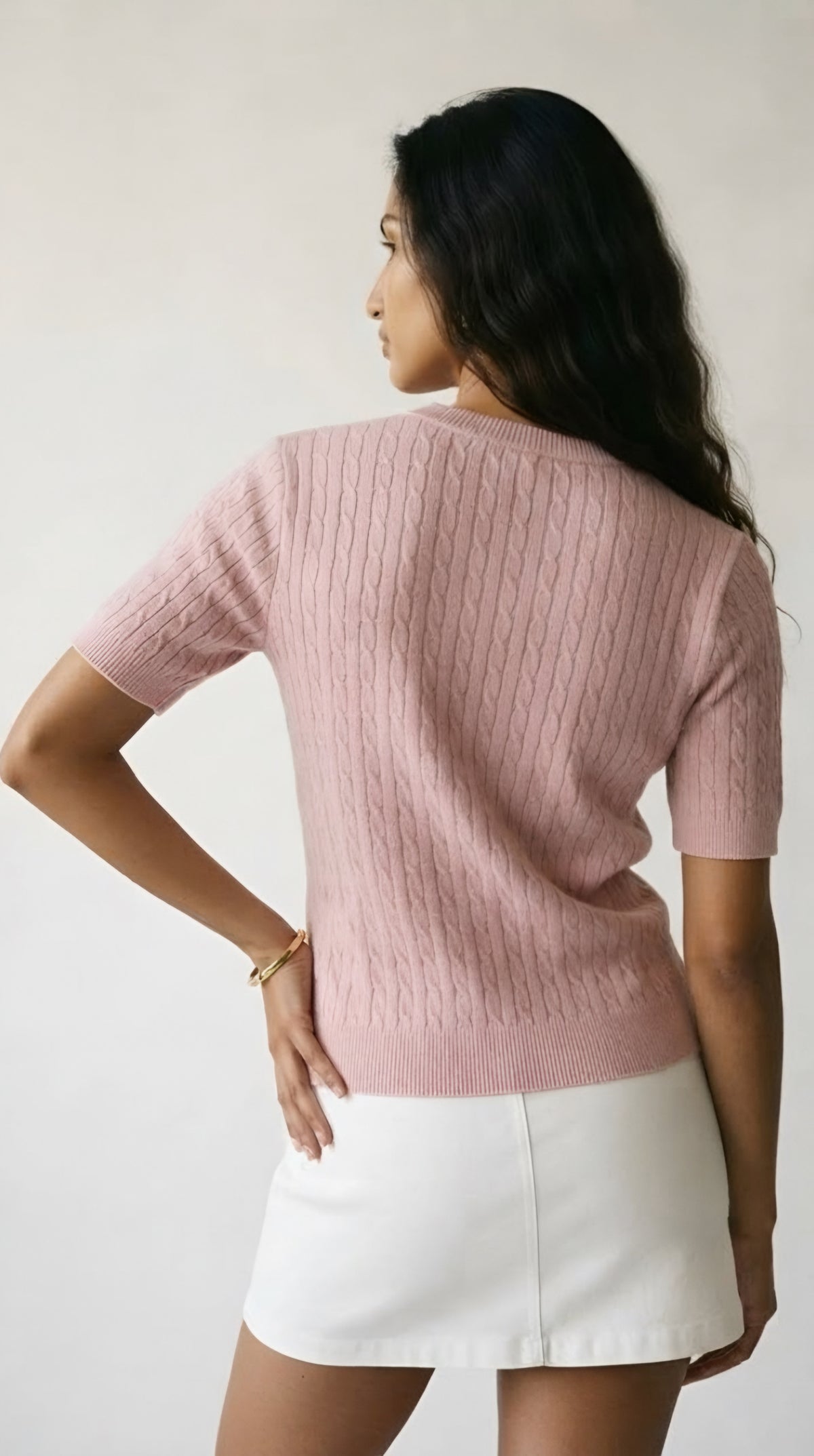 Câble Fine Knit Crew Neck