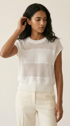 Treillis Cap Sleeve Sweater
