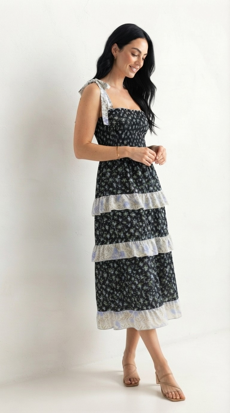 Marine Tiered Maxi Dress