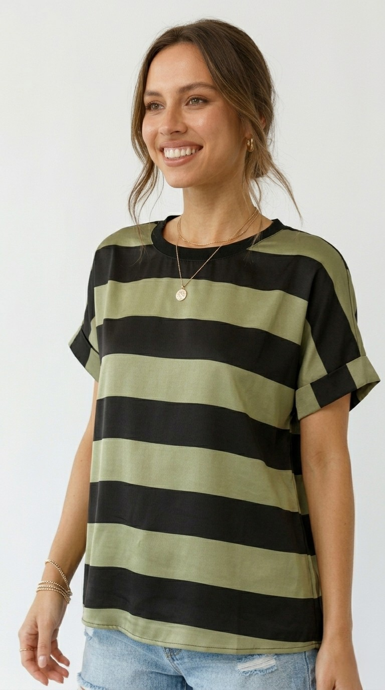 Rayé Stripe Satin Tee