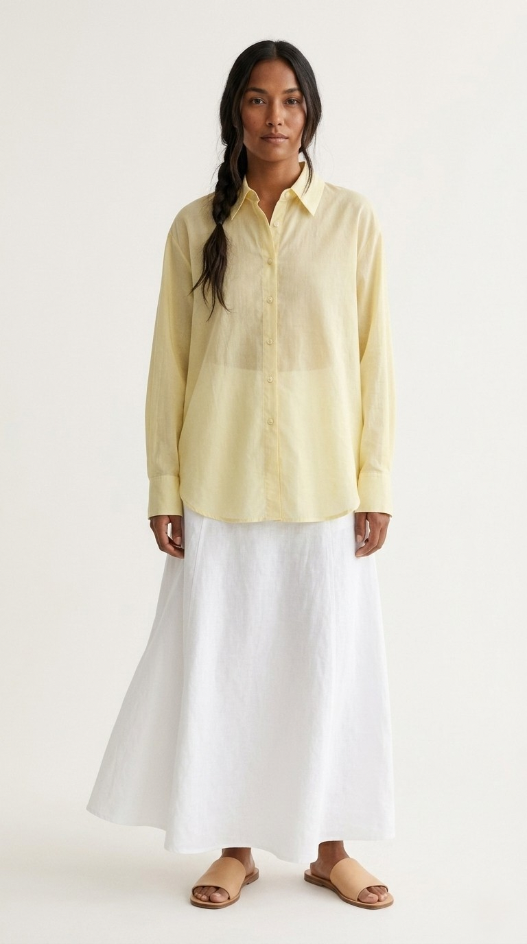 Diaphane Sheer Button-Down Shirt