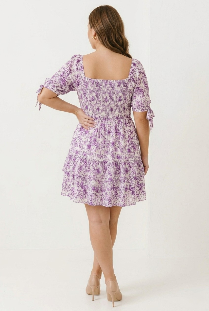 Lilas Floral Smocked Babydoll Dress