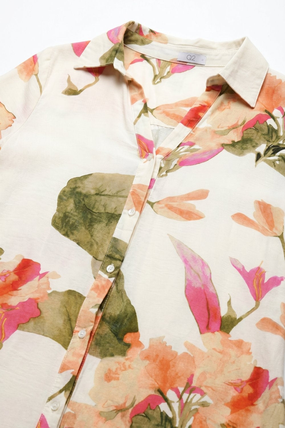 Aquarelle Floral Maxi Shirt Dress