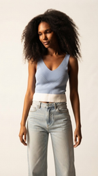 Bordure Contrast Hem Tank