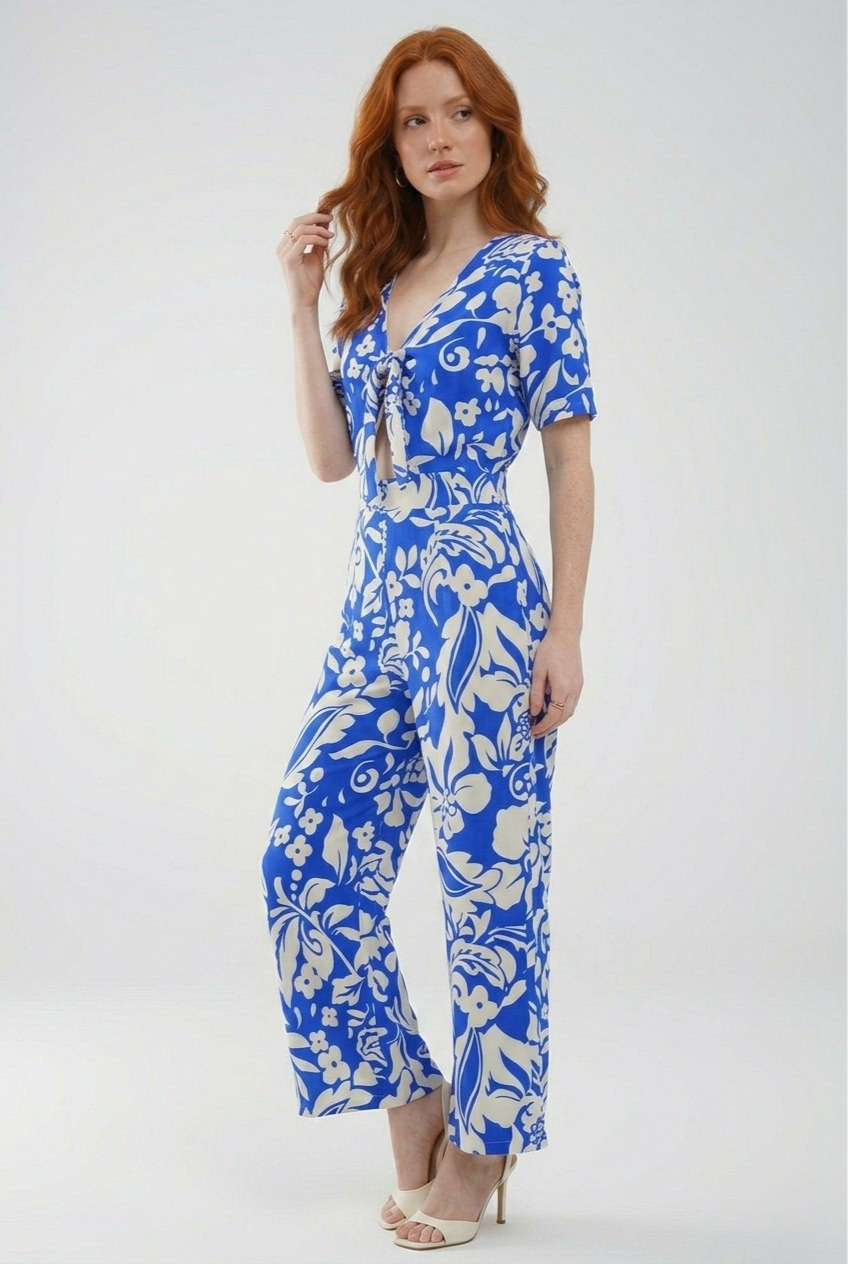 Bouquet Keyhole Floral Jumpsuit