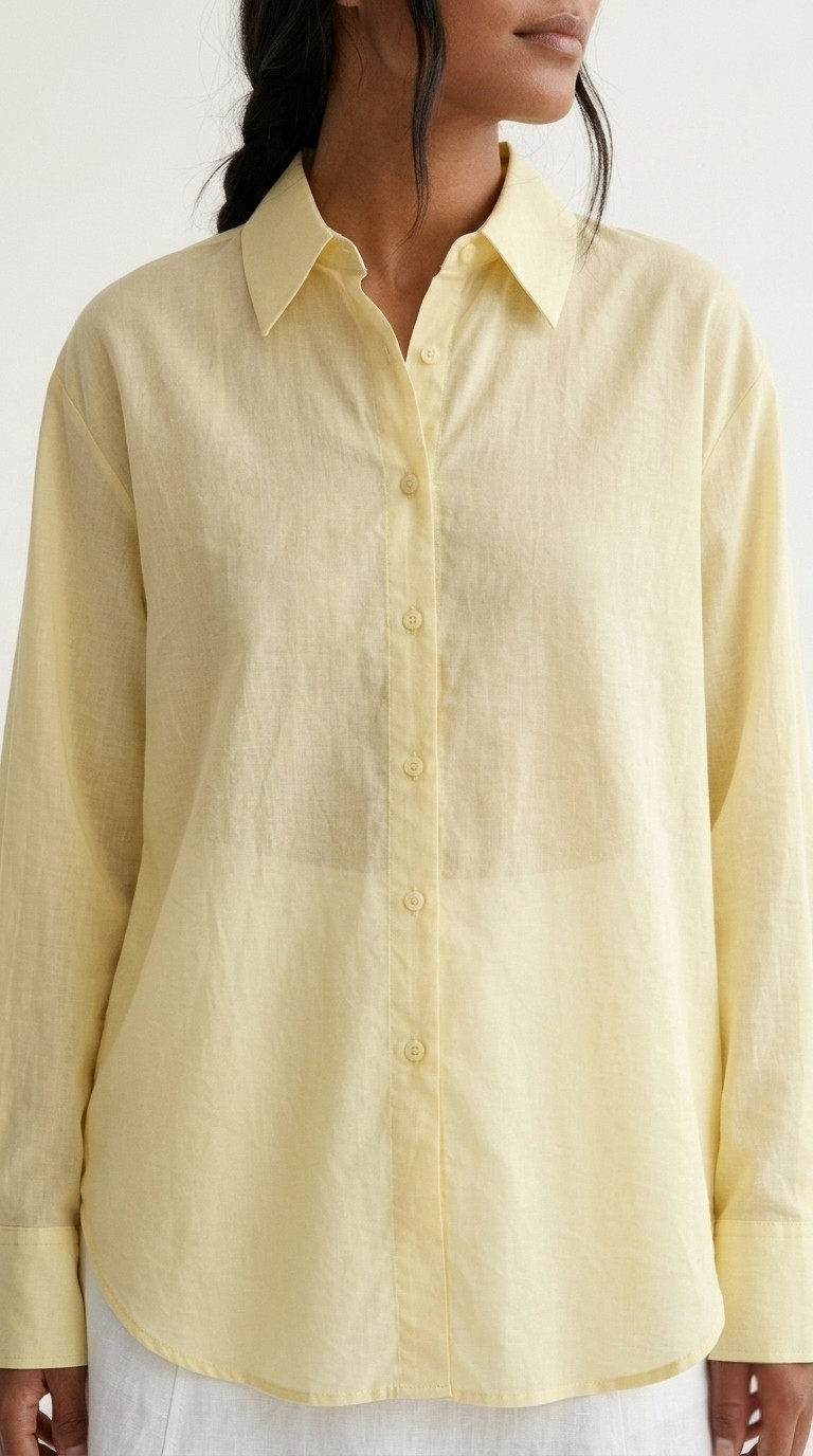 Diaphane Sheer Button-Down Shirt