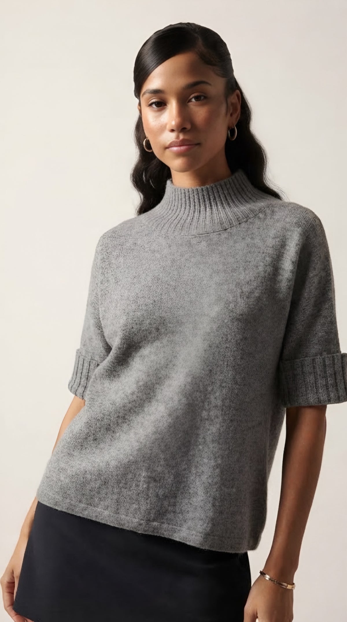 Hausse Chunky Ribbed High Collar Sweater