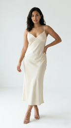 Ivoire Satin Slip Dress