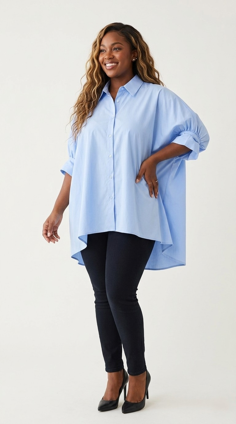 Amplitude Oversized Button Blouse