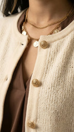 Dorée Gold Button Cardigan