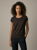 Nervuré Brown Cap Sleeve Knit Sweater