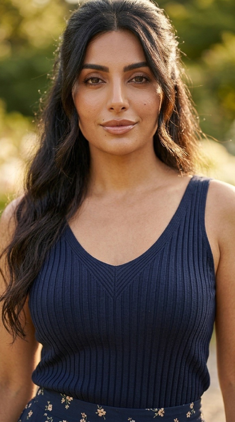 Nerveux Ribbed V-Neck Tank