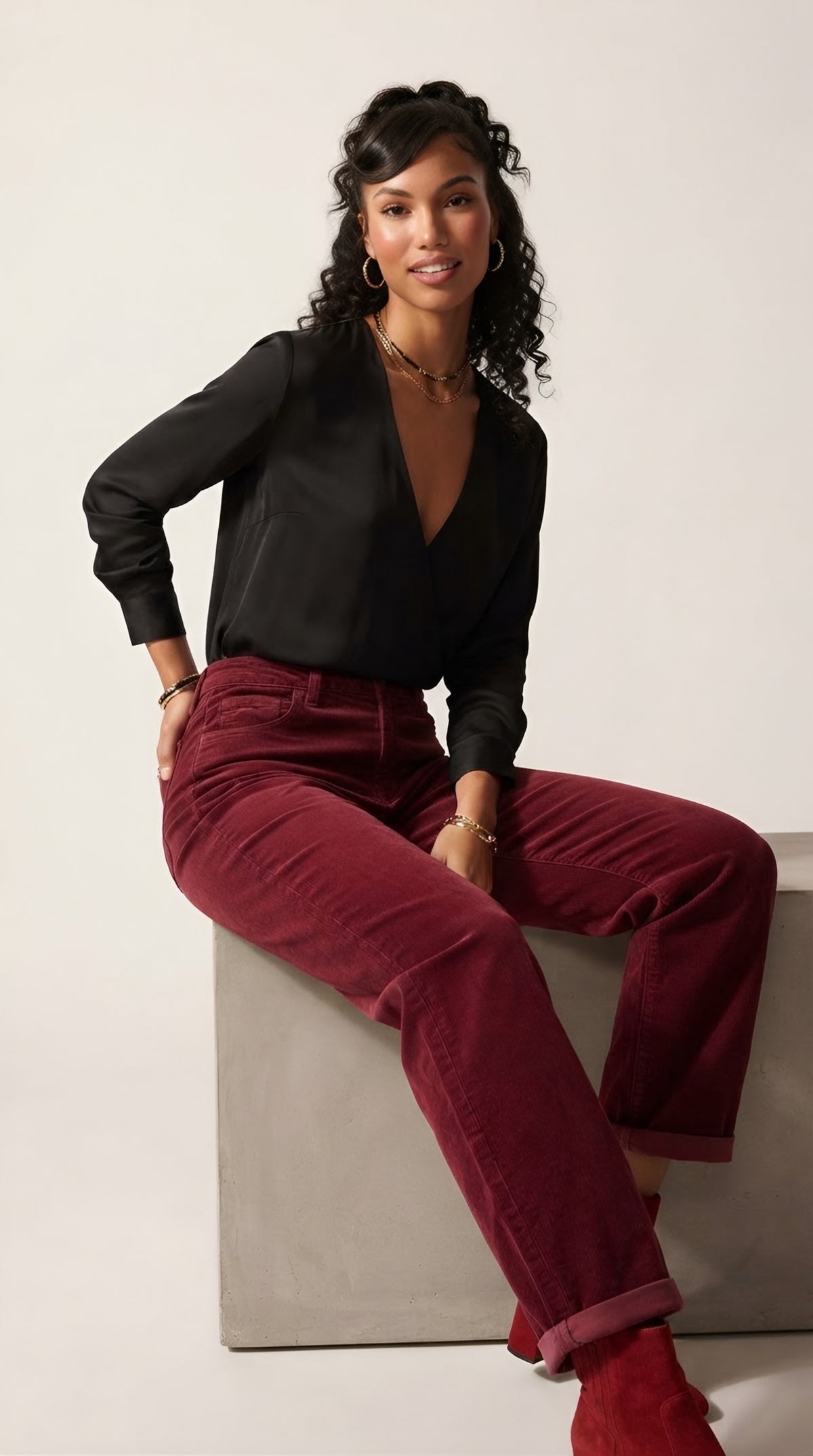 Sillon Barrel Leg Corduroy Pants