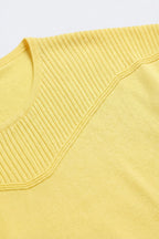 Nervuré Yellow Cap Sleeve Knit Sweater