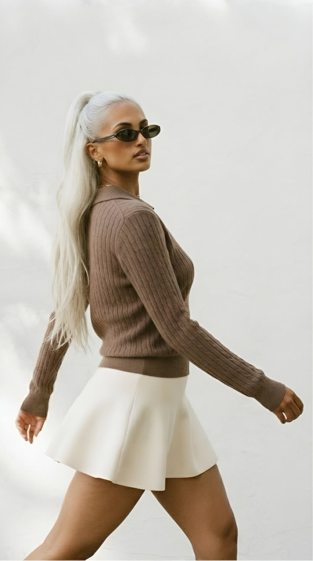 Câble Polo Knit Sweater