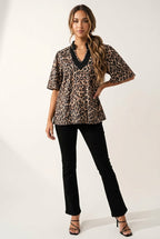 Sauvage Leopard Bell Sleeve Blouse