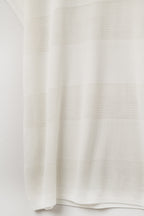 Onde White Stripe Texture Knit Sweater