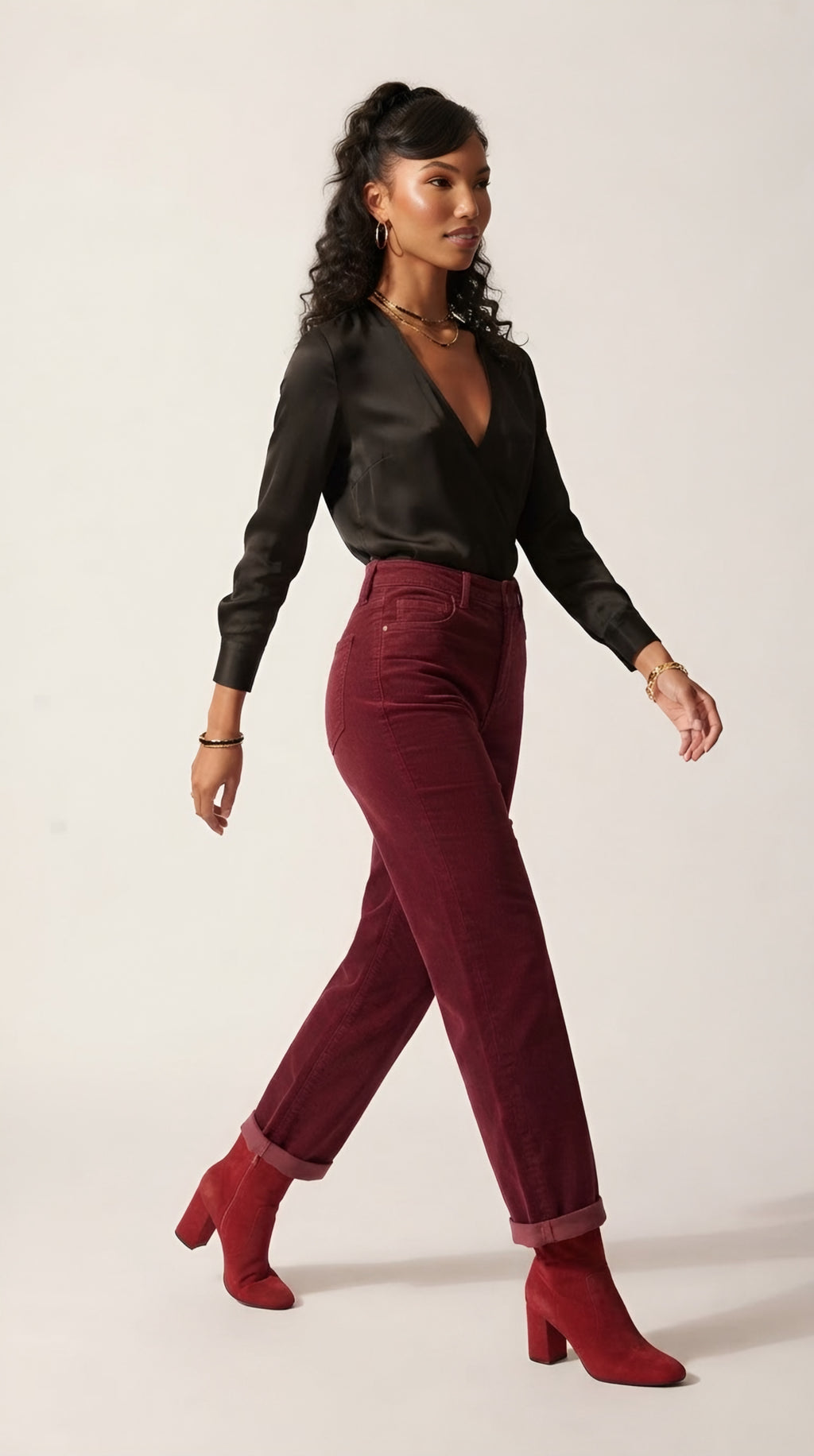 Sillon Barrel Leg Corduroy Pants