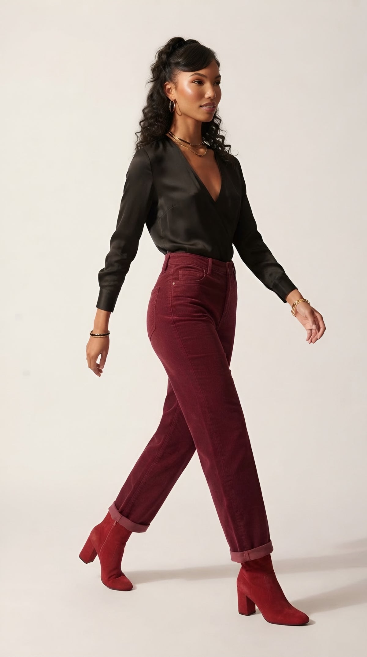 Sillon Barrel Leg Corduroy Pants